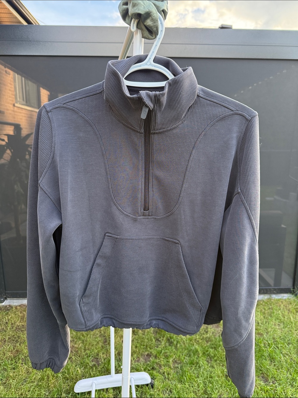 lululemon athletica Charcoal Gray Half‑Zip Mock Neck Pullover